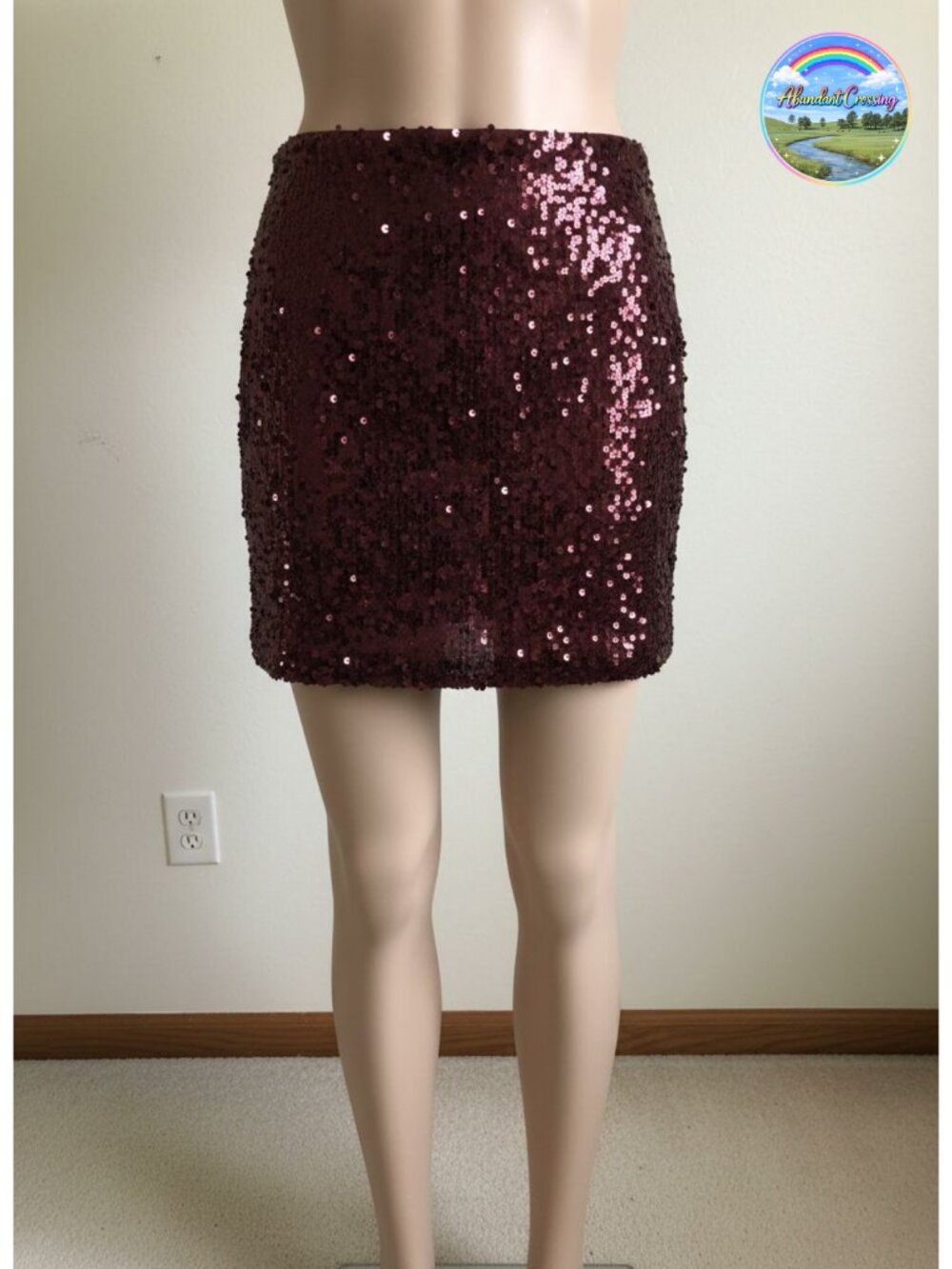 Sequin Bodycon Mini Skirt Sparkle Stretchy Pull On Party Clubwear